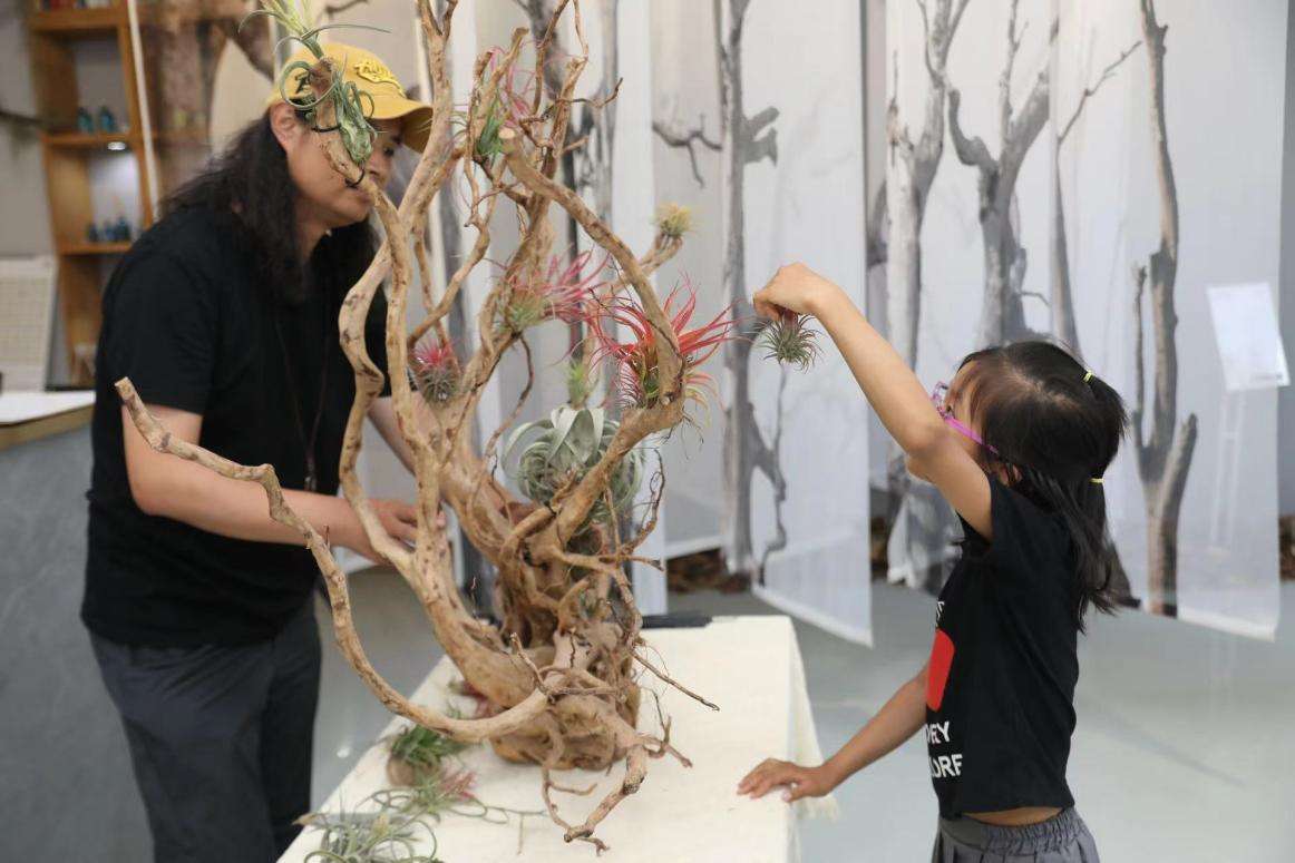 艺术家普蓝作品“打造雨林王国”互动